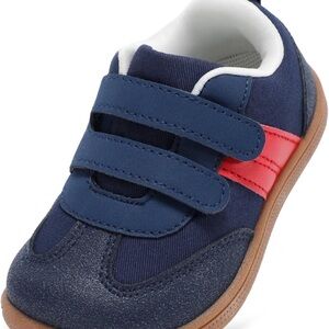 Kids Navy and Red Velcro Sneakers